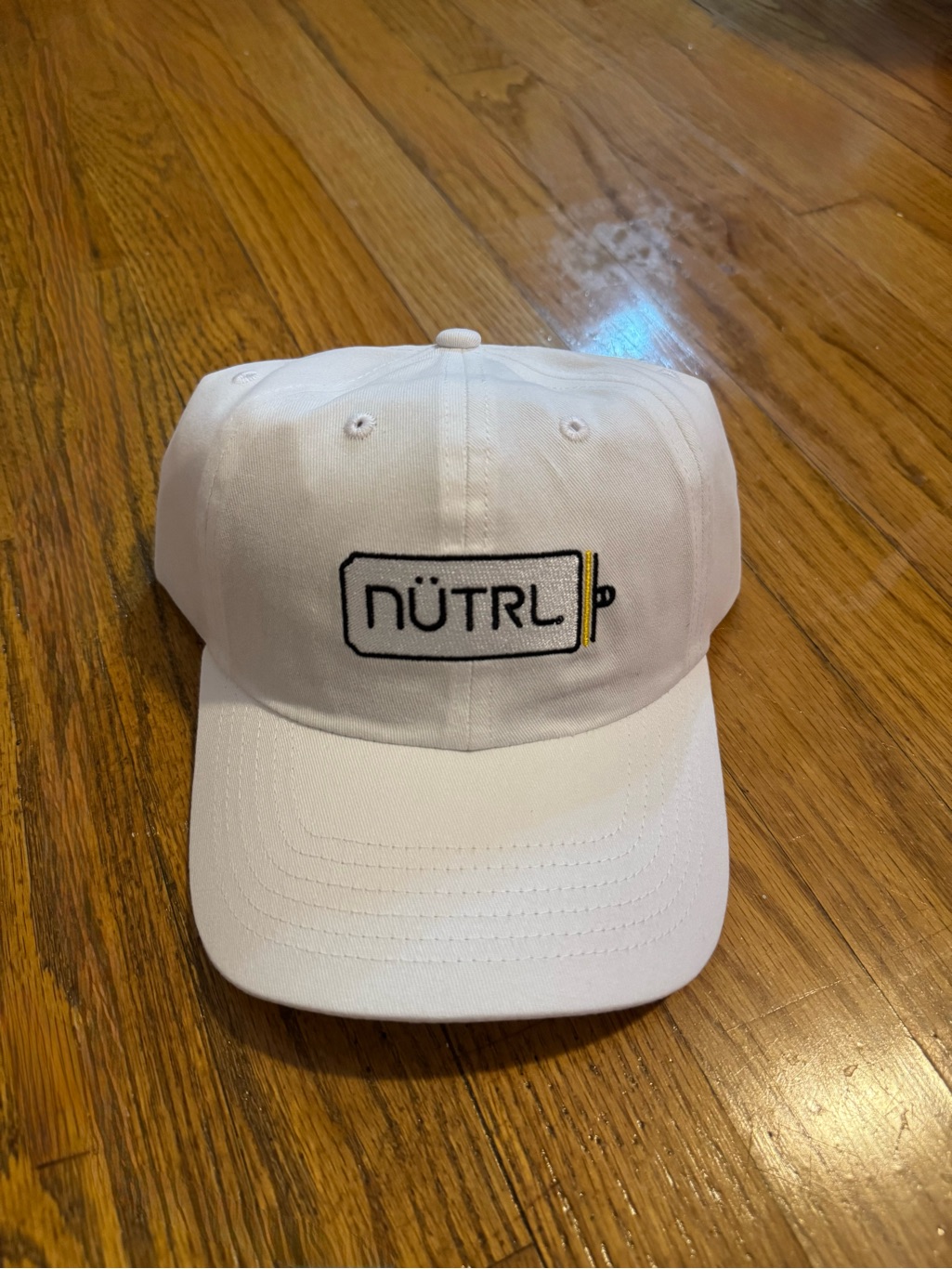 Ntrl White Embroidered Logo Baseball Cap